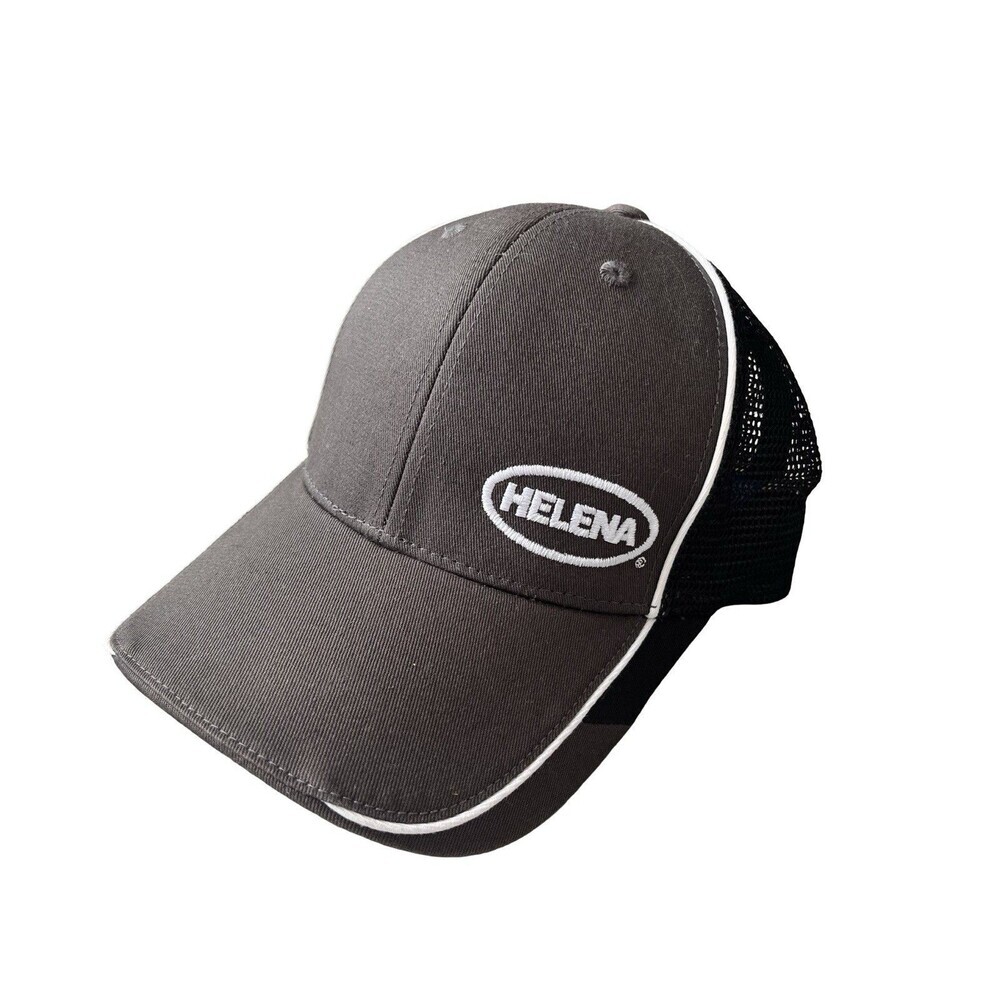 Helena Port Authority Trucker Hat Gray Black Mesh Adjustable Baseball Cap OSFM